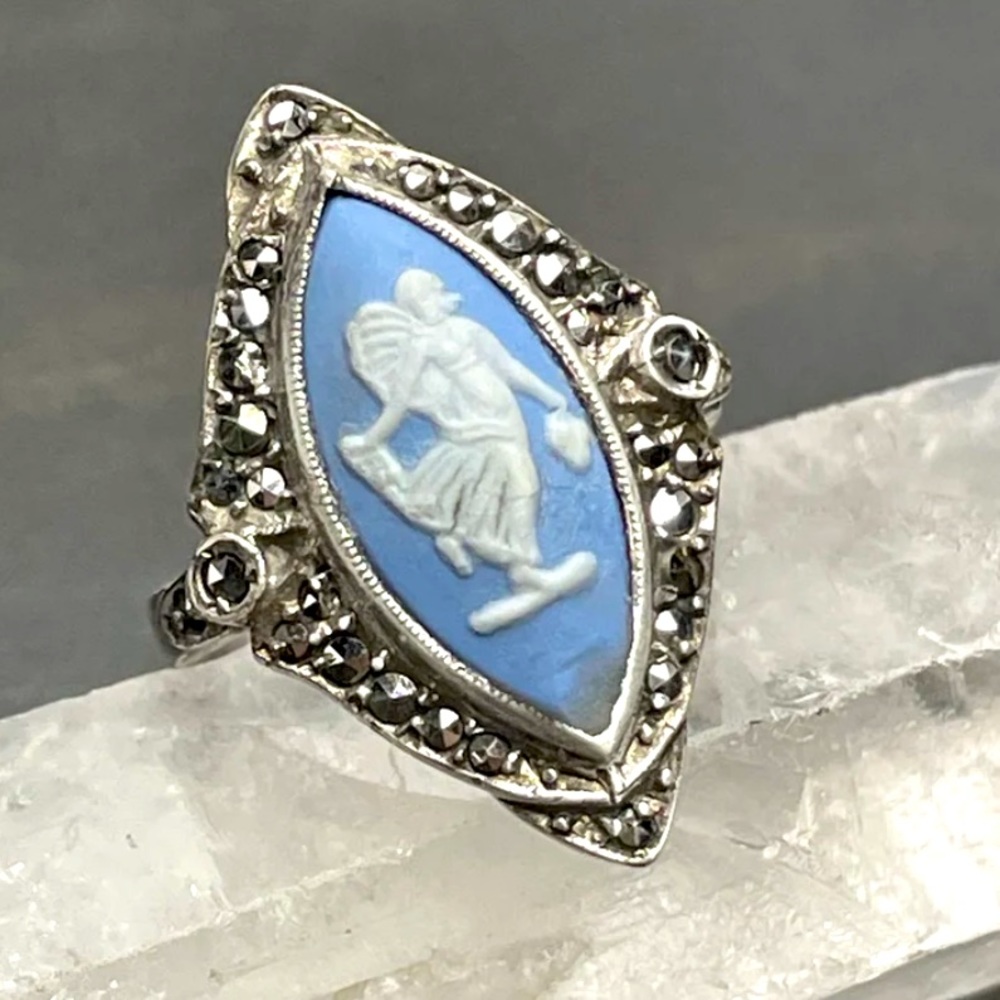 Vintage Wedgwood Cameo Rare Greek mythology Marcasites